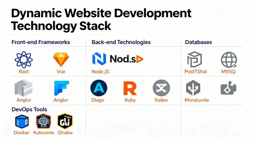 Dynamic website development technology stack and tools