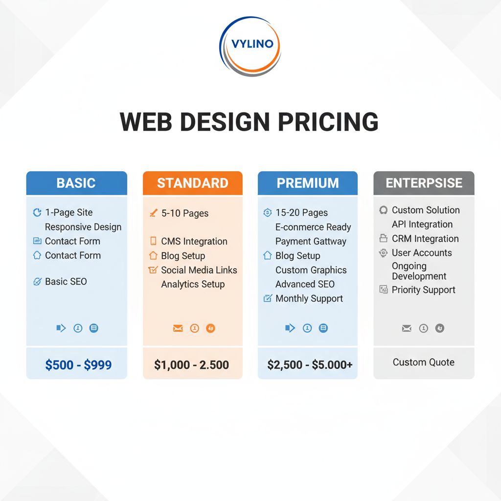 Professional web design services pricing guide 