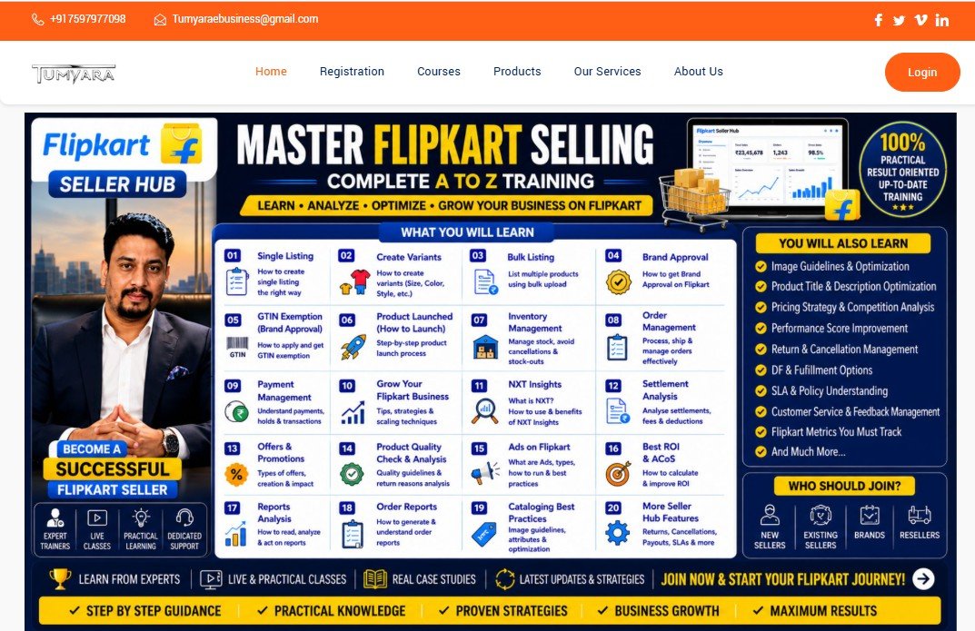 Tumyara ecommerce website designed by Vylino Jaipur