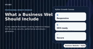 Professional website package with responsive design SEO structure security and support by Vylino