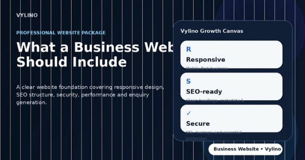 Professional website package with responsive design SEO structure security and support by Vylino