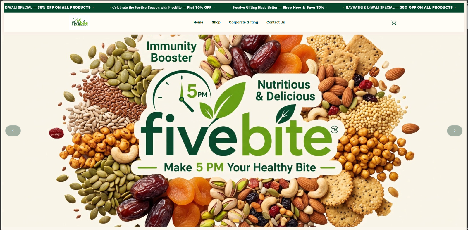 Fivebite.in website project screenshot by VYLINO